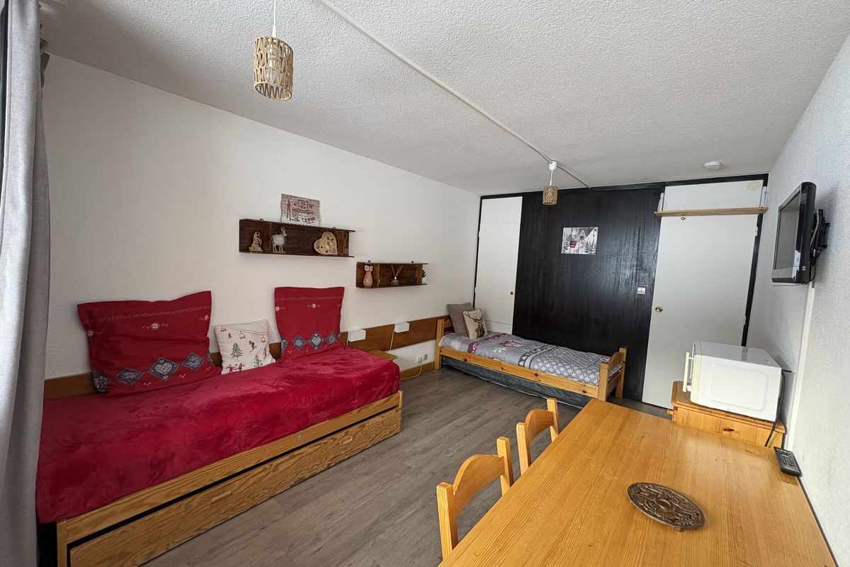 Studio lumineux · Accès direct aux pistes · Balcon · Casier à skis - Résidence le france