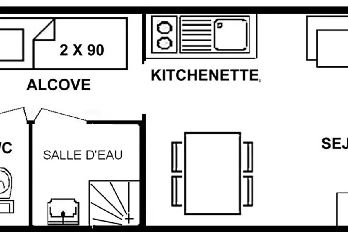 1 Pièce 4 Personnes