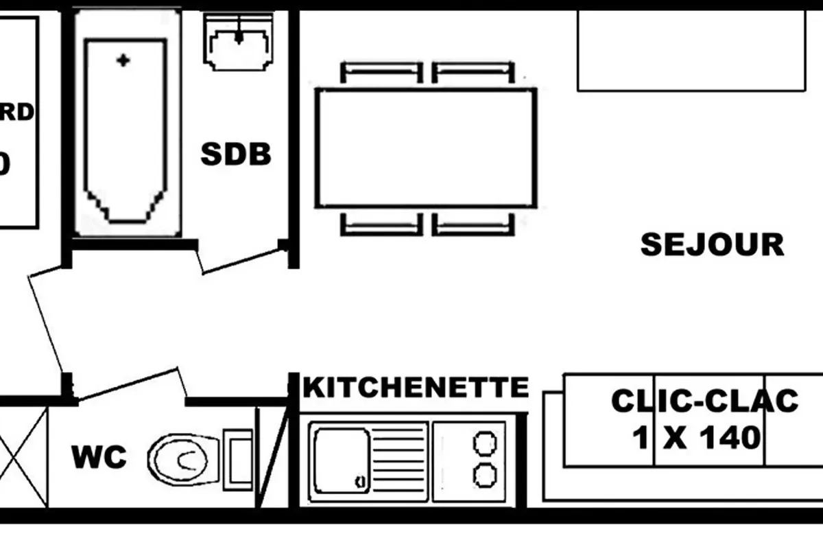 1 Pièce 4 Personnes