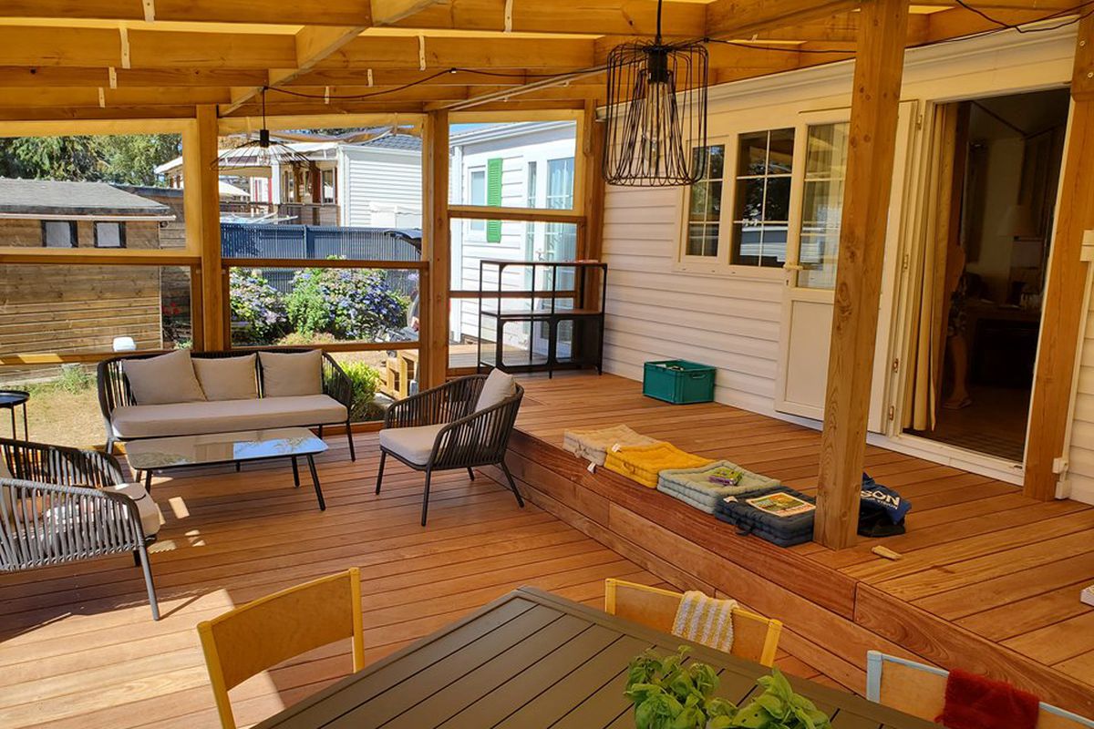 Charmant Mobile-home 6 personnes sur terrain privé à 200 m de la plage