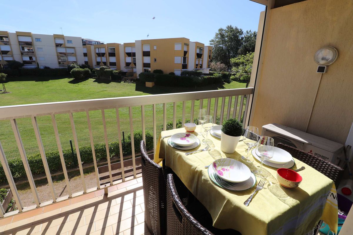 Quartier Seaquarium studio cabine climatisé terrasse vue jardins - Los amigos 2